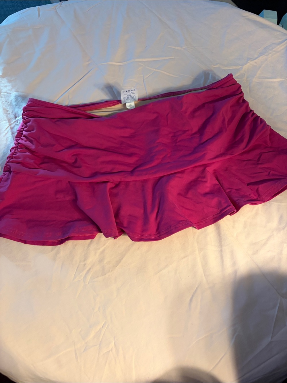 Lands' End Magenta Swim Skirt with Ruffle Hem